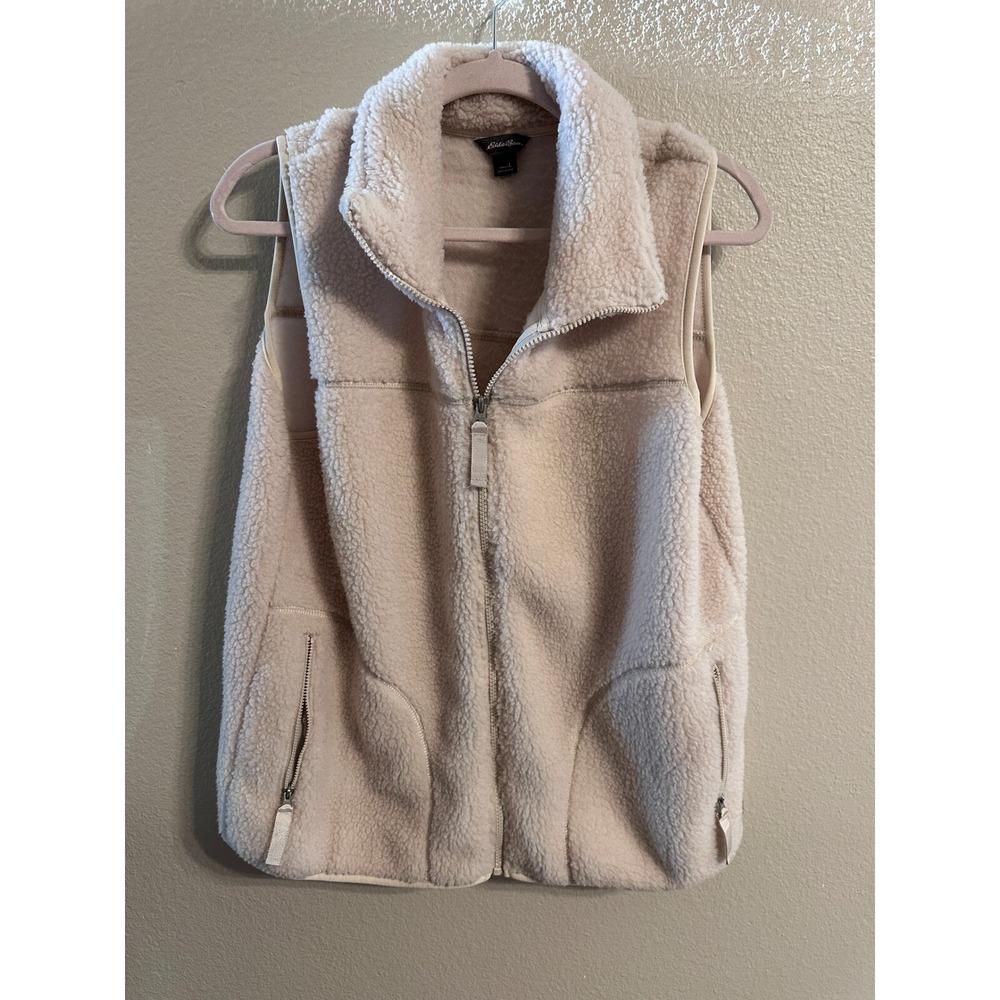 Eddie Bauer Fleece Vest Full Zip Pockets Sleeveless Outdoor Vest Large